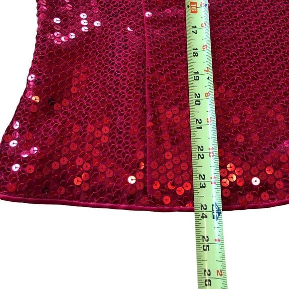 liz Claiborne Red Sequinned Sleeveless Top EUC - Picture 10 of 12